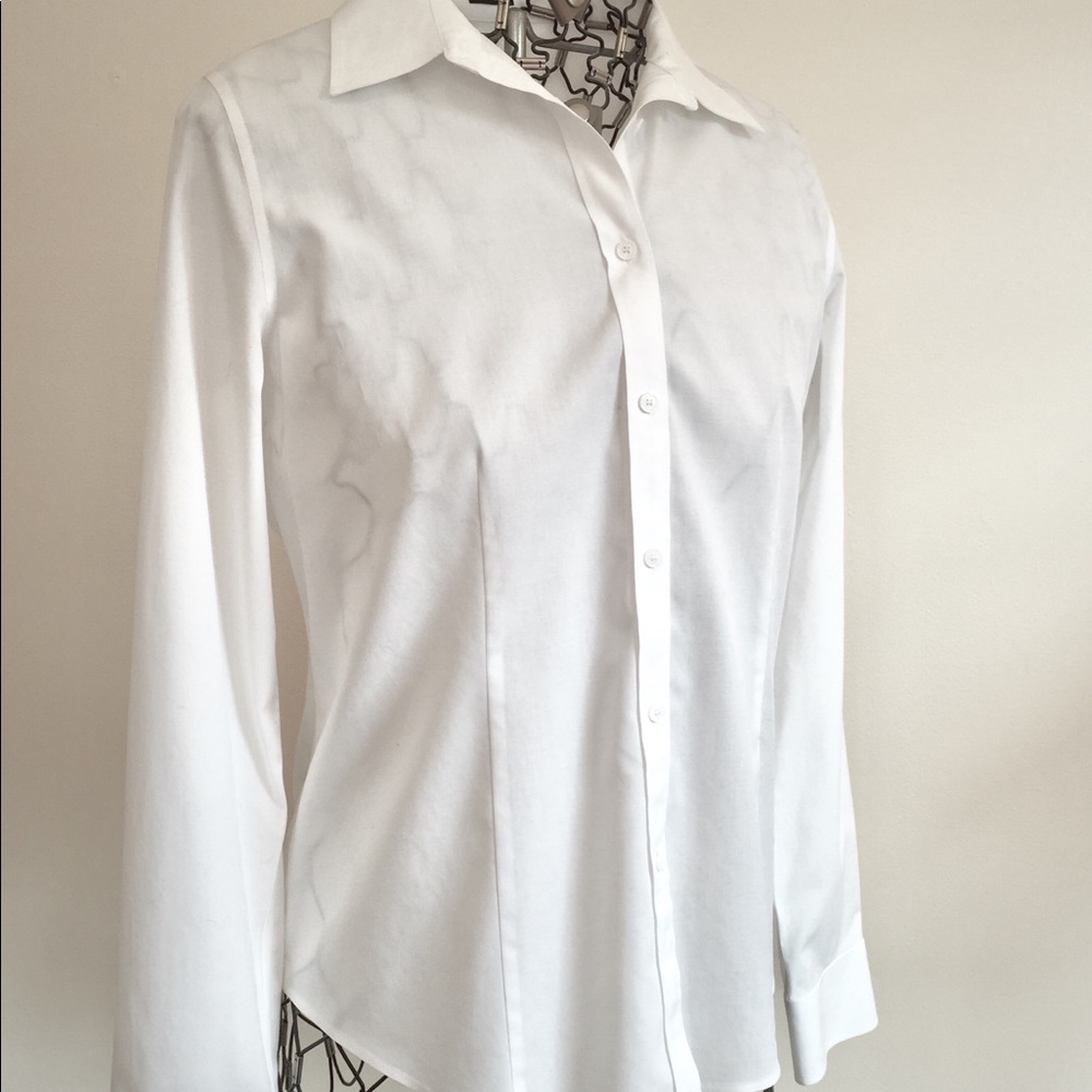 Talbots classic button down white shirt